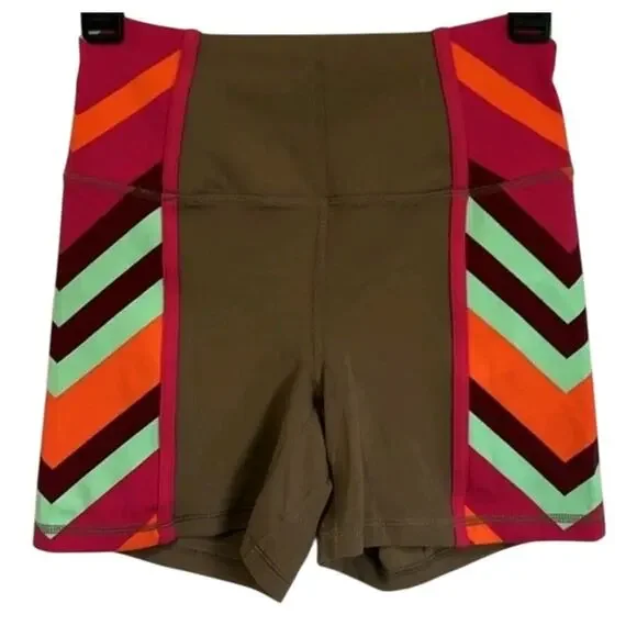 New FREE PEOPLE MOVEMENT Never Better Colorblock Bike Shorts $48 SMALL Moonrock - Picture 3 of 5